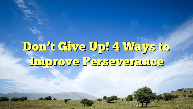 Read more about the article Don’t Give Up! 4 Ways to Improve Perseverance