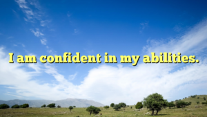 Read more about the article I am confident in my abilities.