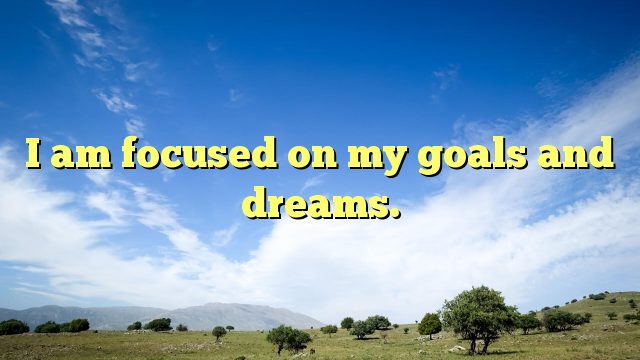 Read more about the article I am focused on my goals and dreams.