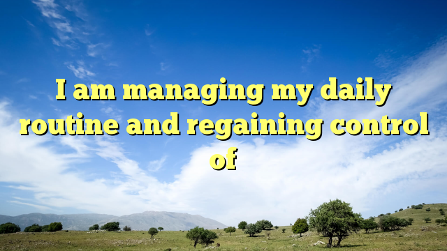Read more about the article I am managing my daily routine and regaining control of
