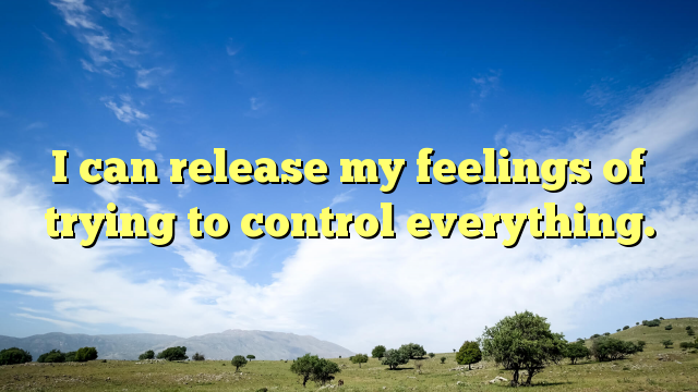 Read more about the article I can release my feelings of trying to control everything.