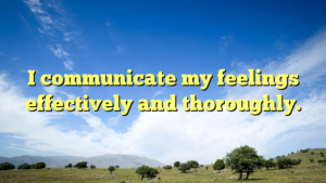Read more about the article I communicate my feelings effectively and thoroughly.