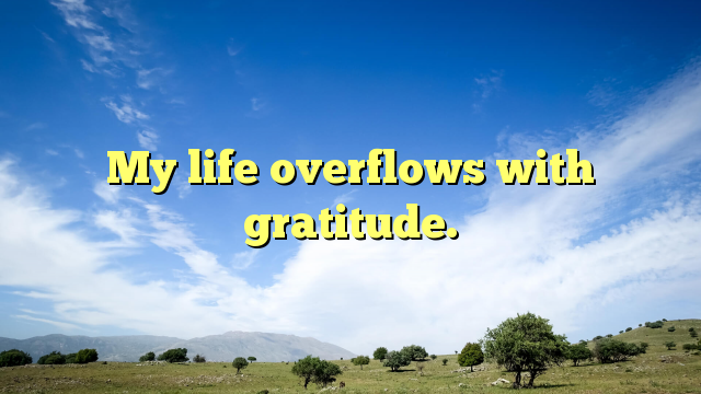 Read more about the article My life overflows with gratitude.