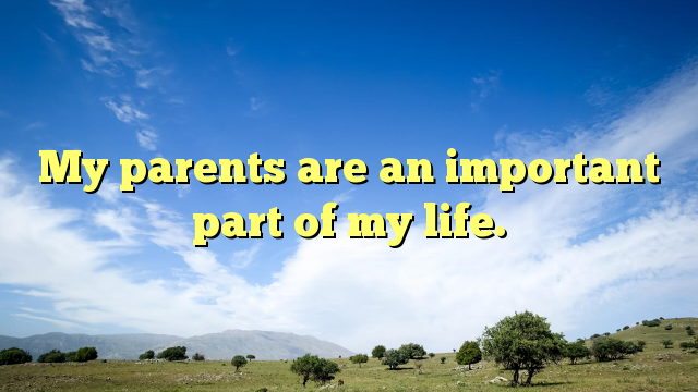 Read more about the article My parents are an important part of my life.