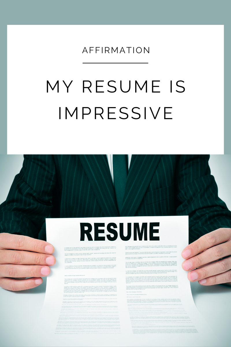 Read more about the article My resume is impressive.