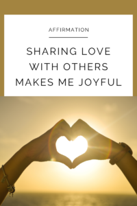 Read more about the article Sharing love with others makes me joyful.